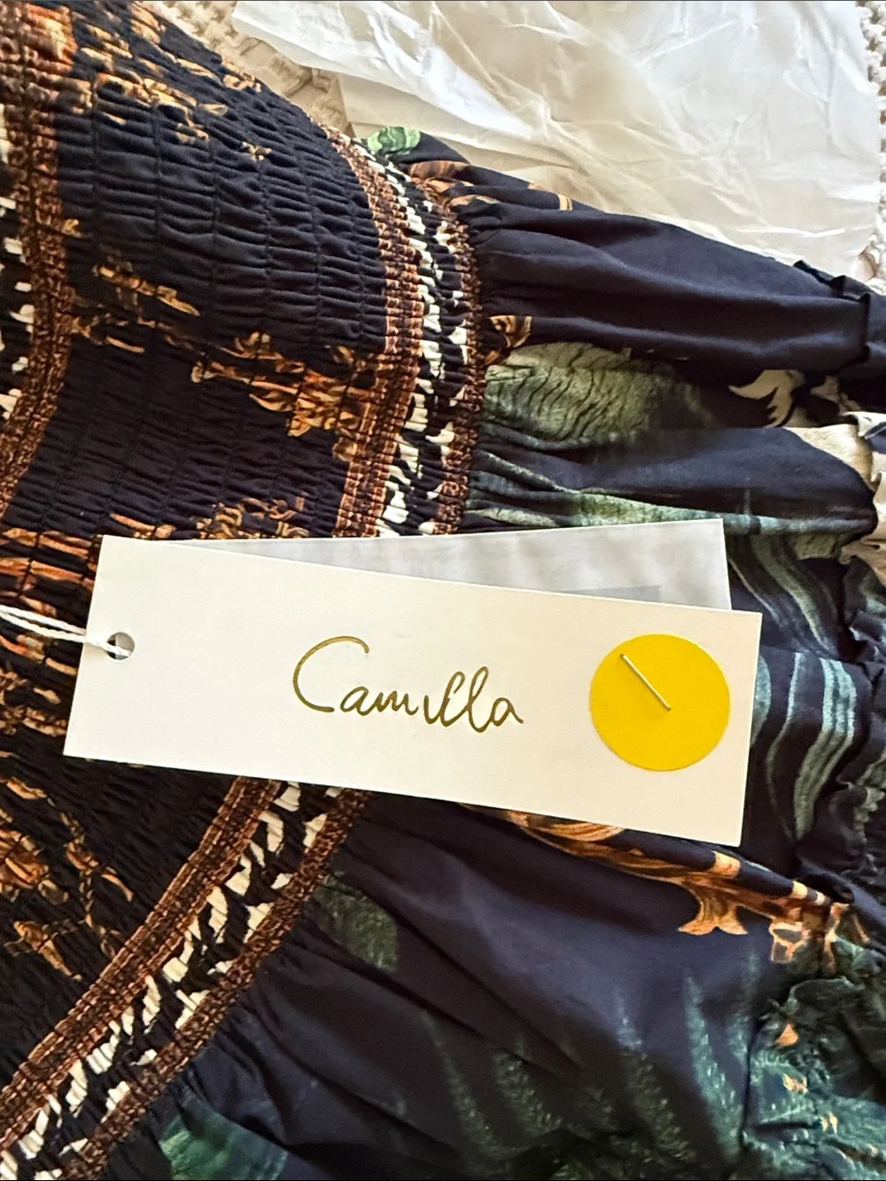 Camilla Black Maxi Skirt with Gold & Green Jungle Print